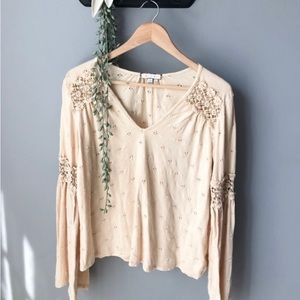 anthropologie • bell sleeve top